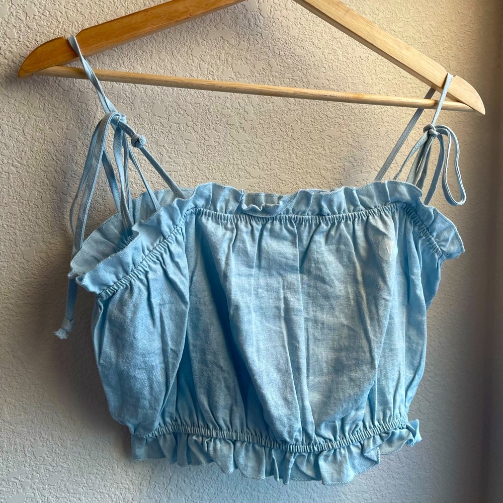 Sky blue crop top